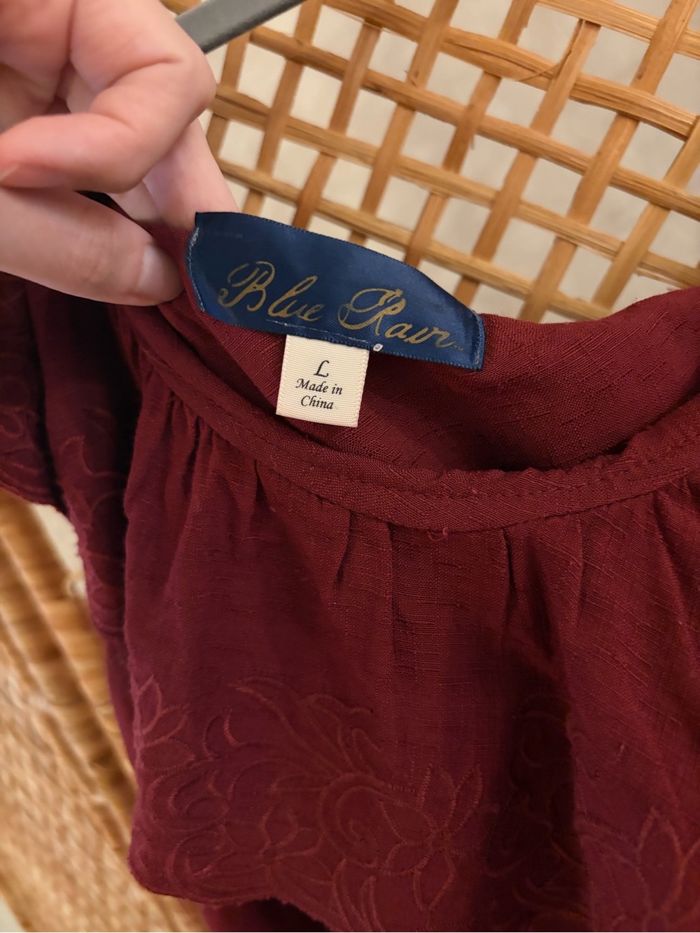 Blue Rain One-Shoulder Ruffle Camisole - Burgundy - Picture 4 of 6